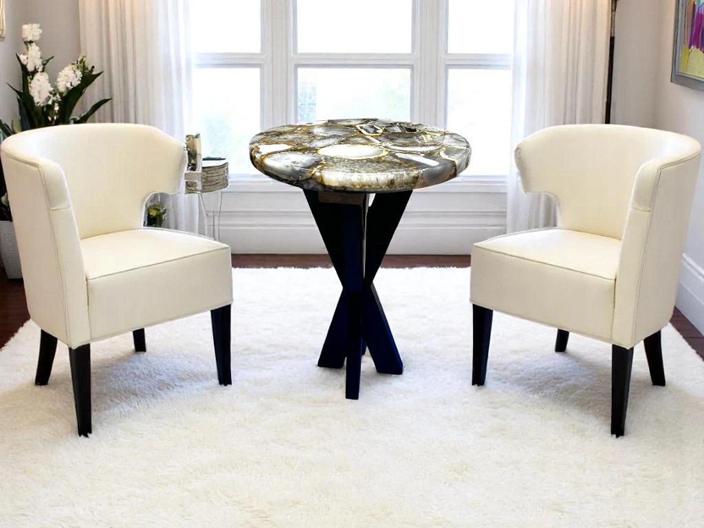 Agate Top Side Table at Vedant Artisan for Opulent Elegance